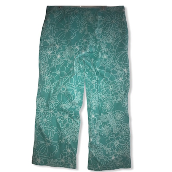 Versailles crop pants blue/green size 8 - Picture 2 of 5